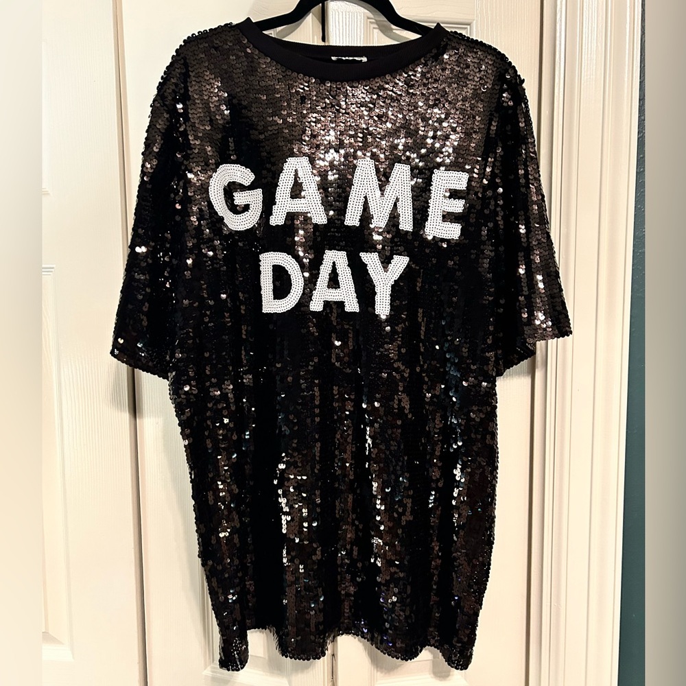 Sequin “Game Day” T-shirt Dress